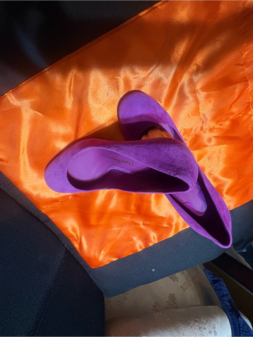 Salvatore Ferragamo Violet Suede Pointed-Toe Pumps